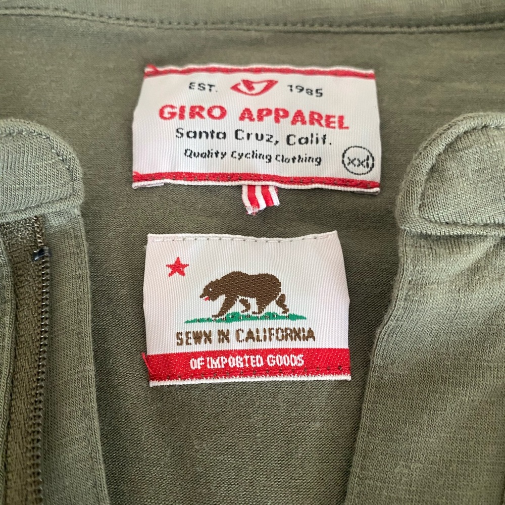 Giro Apparel Santa Cruz California Quality Cycling Clothing Size xxl Army Green